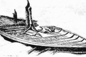 Bilde av Gokstadskipet - skisse